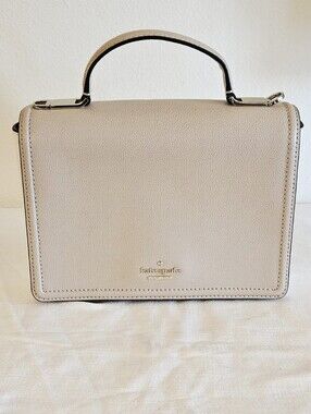 Kate Spade Beige Pebbled Leather Crossbody Bag Everyday Minimalist Purse